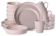 Stone Lain Albie Stoneware 20 Piece Dinnerware Set With Pasta Bowls, Pink