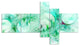 Green Circles Fractal Texture, Abstract Canvas Art Print, 60"x32", 5 panels