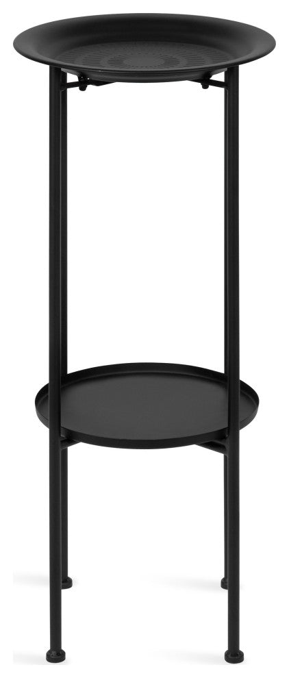 Mahdavi Plant Stand Table, Black, 12x12x27