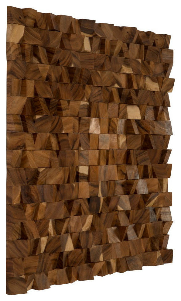 Blocks Wall Art, Chamcha Wood, Natural, Large