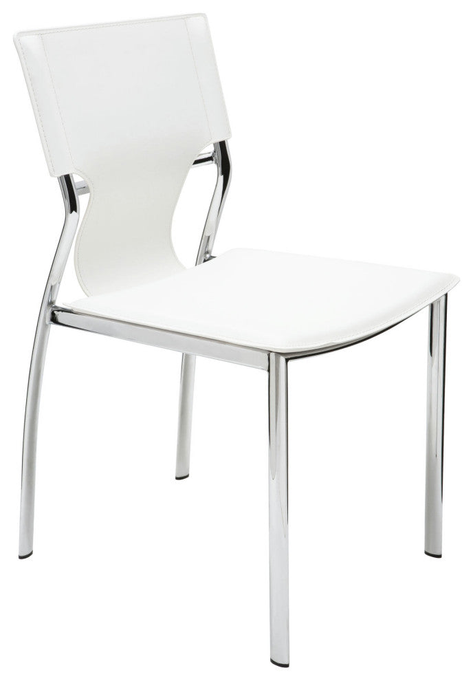 Nuevo Living Lisbon Dining Chair, White Leather