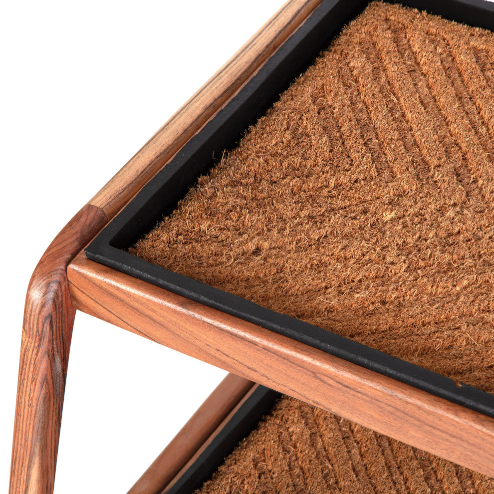 Double-Tier Natural Stand With 3-Pair Rubber Boot Trays Arrowhead
