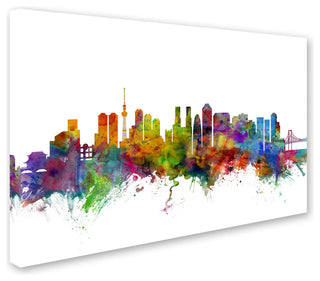 'Tokyo, Japan Skyline' Canvas Art by Michael Tompsett