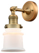 Small Canton 1-Light Sconce, Brushed Brass, Matte White