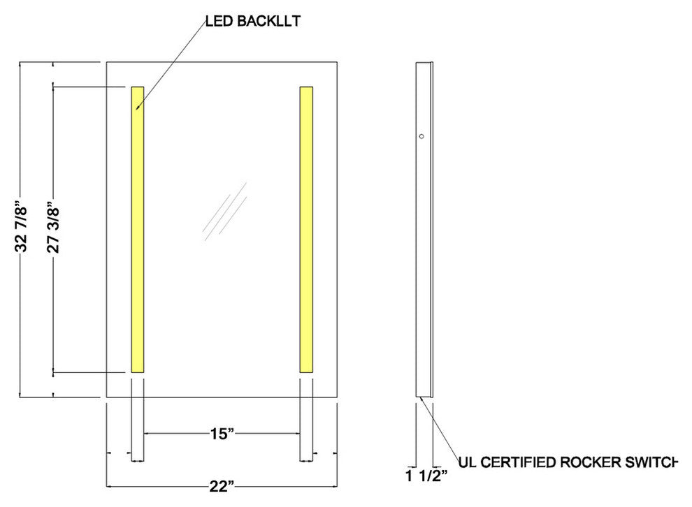 Ucore 22" LED Mirror
