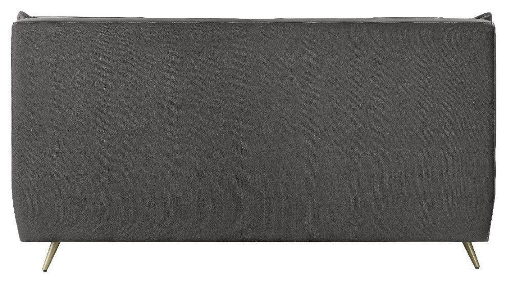 Alexa Top Grain Leather Platform Bed, Gray, Queen