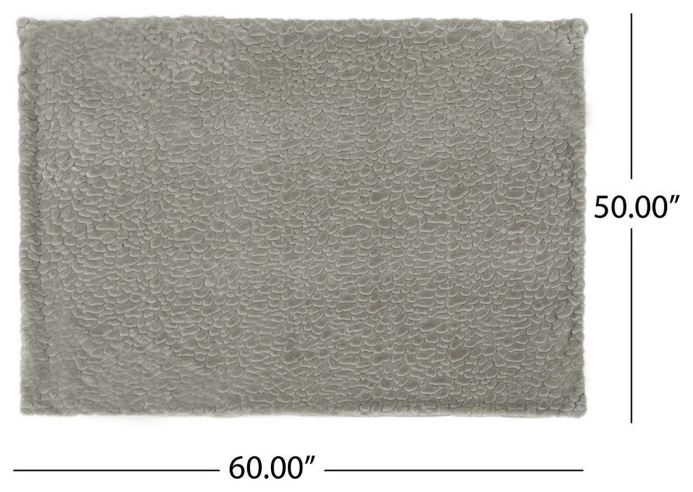 Laraine  Pebble Pattern Faux Fur Throw Blanket