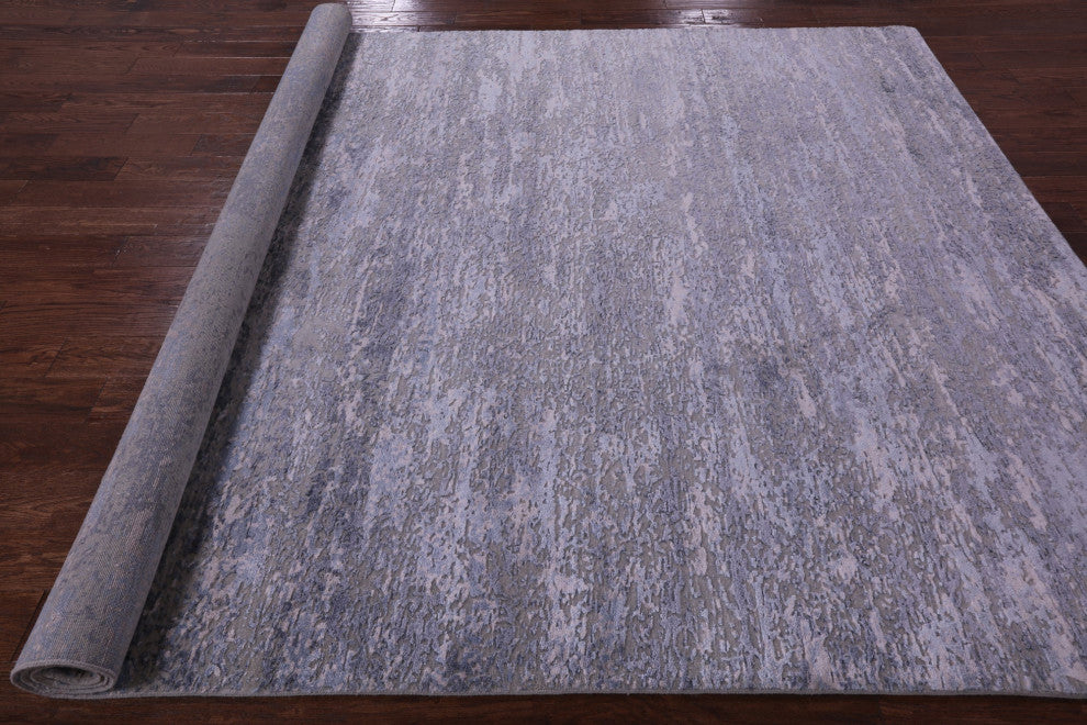Abstract Wool & Silk Hand Knotted Rug 7' 11" X 10' 6" - Q15819