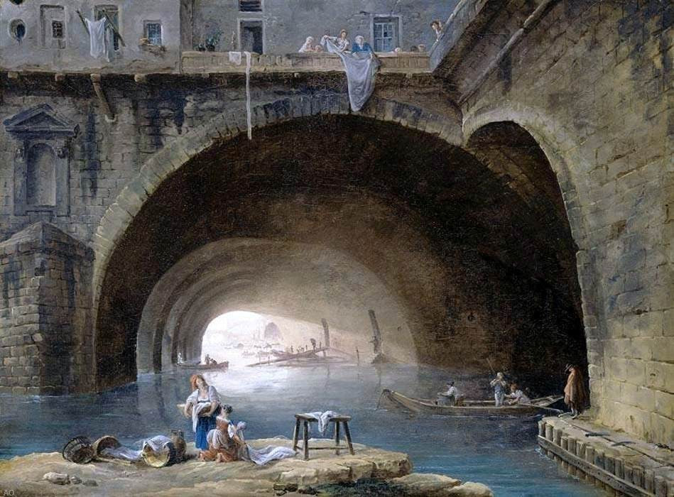 Hubert Robert La Bievre, 21"x28" Wall Decal