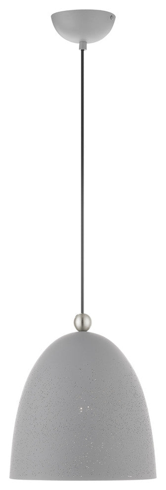 Livex Lighting Arlington 1 Light Nordic Gray, Brushed Nickel Medium Pendant