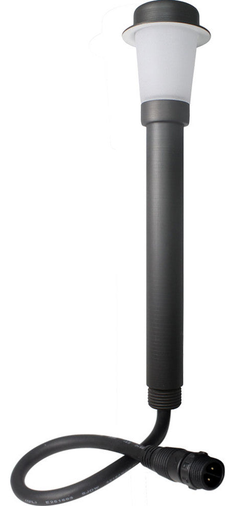 6 Piece Mini Bollard Outdoor LED Area Light Kit, Frosted Diffuser, Gun Metal