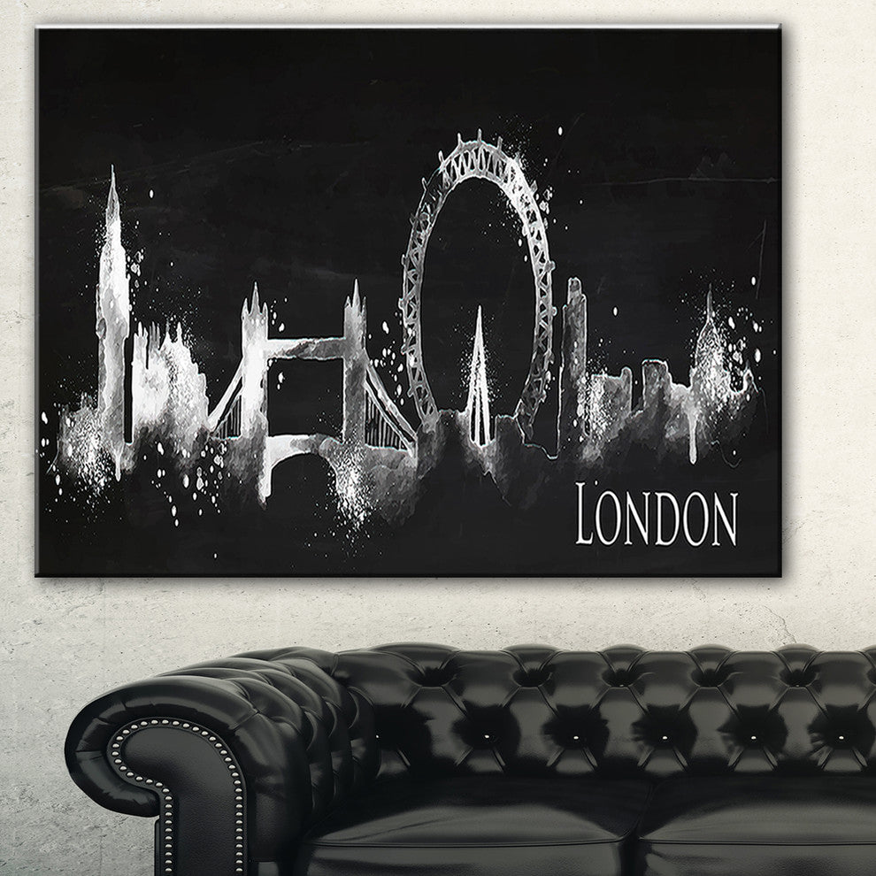 "London Dark Silhouette" Canvas Print