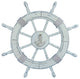 24" Distressed White Wood Ship Wheel