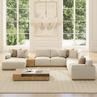 Destin 164" Modular Deep Seat Sectional Sofa, Lunar Gray-White Chenille, Left-Arm Facing