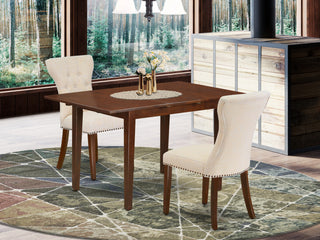 3Pc Dining Set, Butterfly Leaf Table, 2 Chairs, Mahogany
