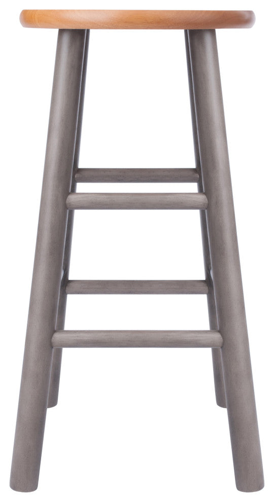 Huxton 2-Pc Counter Stool Set, Gray and Teak