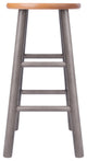 Huxton 2-Pc Counter Stool Set, Gray and Teak