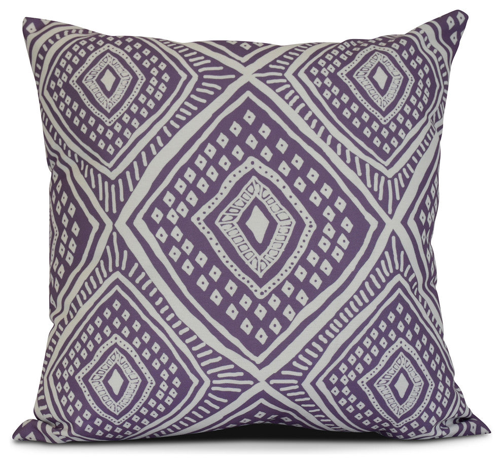 Purple Lil' Diamond Jil, Geometric Print Pillow, 20"x20"