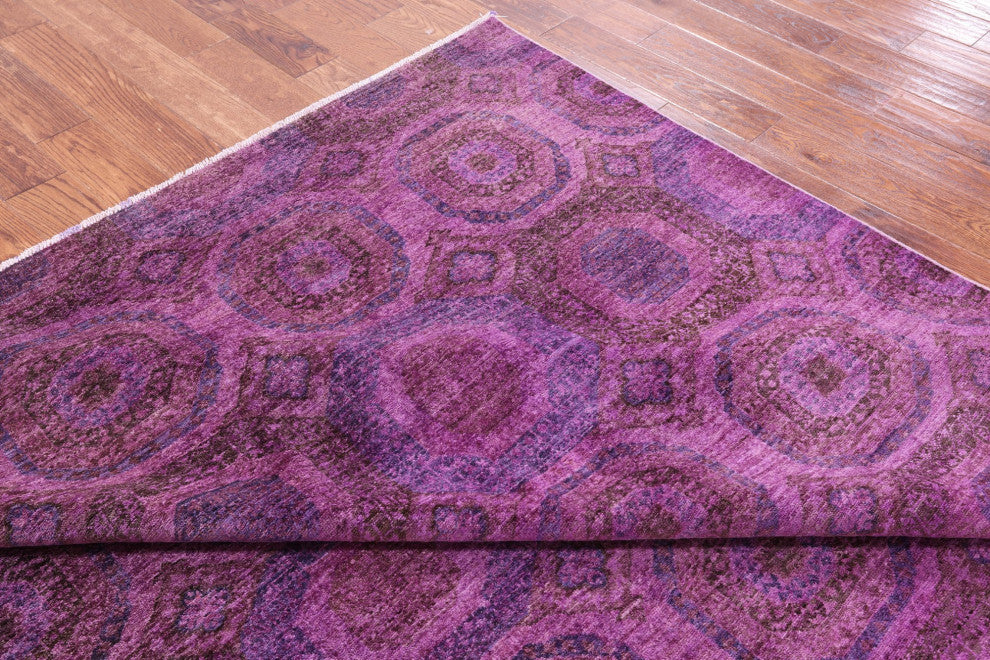 7' 10" X 9' 9" Hand-Knotted Full Pile Overdyed Mamluk Rug - Q12732