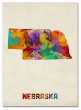 'Nebraska Map' Canvas Art by Michael Tompsett