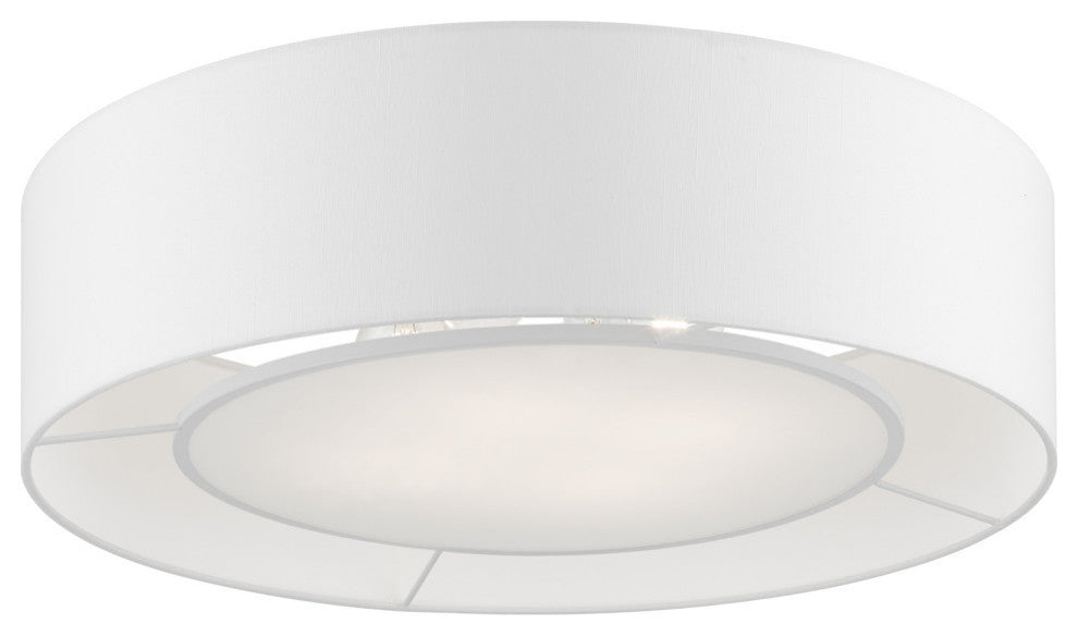 Gilmore 4 Light Brushed Nickel With Shiny White Accents Semi-Flush