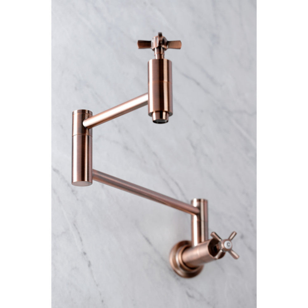 KS810ZXAC Millennium Wall Mount Pot Filler Kitchen Faucet, Antique Copper