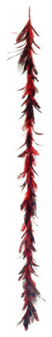 6' Regal Peacock Vibrant Red Exotic Christmas Feather Garland, Unlit