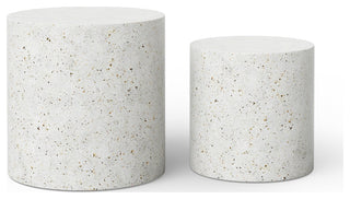 Mixx, Una Pedestal, 2-Piece Set, Ivory Terrazzo