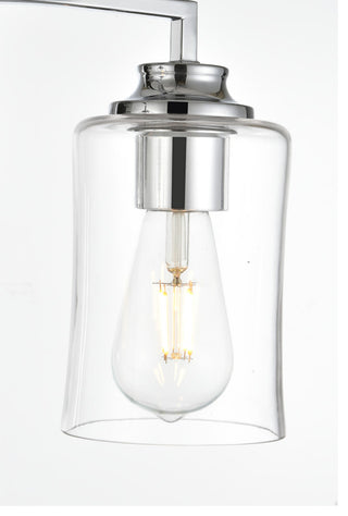 4 Light Chrome And Clear Bath Sconce