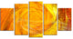 Mystic Abstract Fractal Rose, Contemporary Wall Art Canvas, 60"x32", 5 Panels
