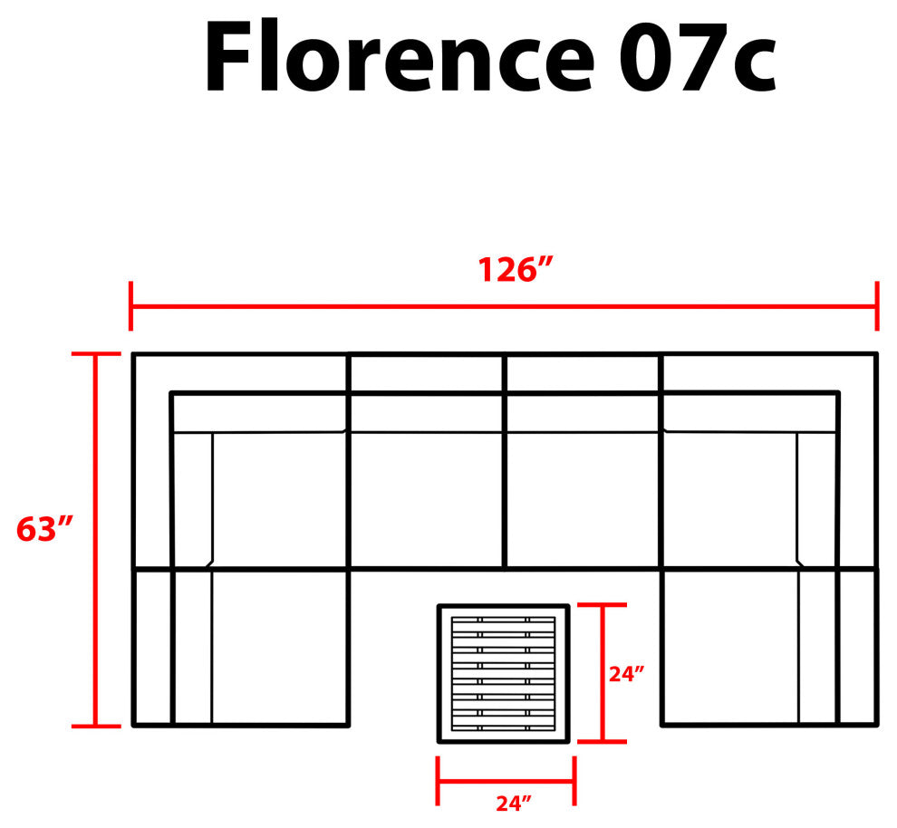 Florence 7 Piece Outdoor Wicker Patio Furniture Set 07c, Terracotta