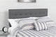Contemporary Tufted Upholstered Headboard, Grey, King