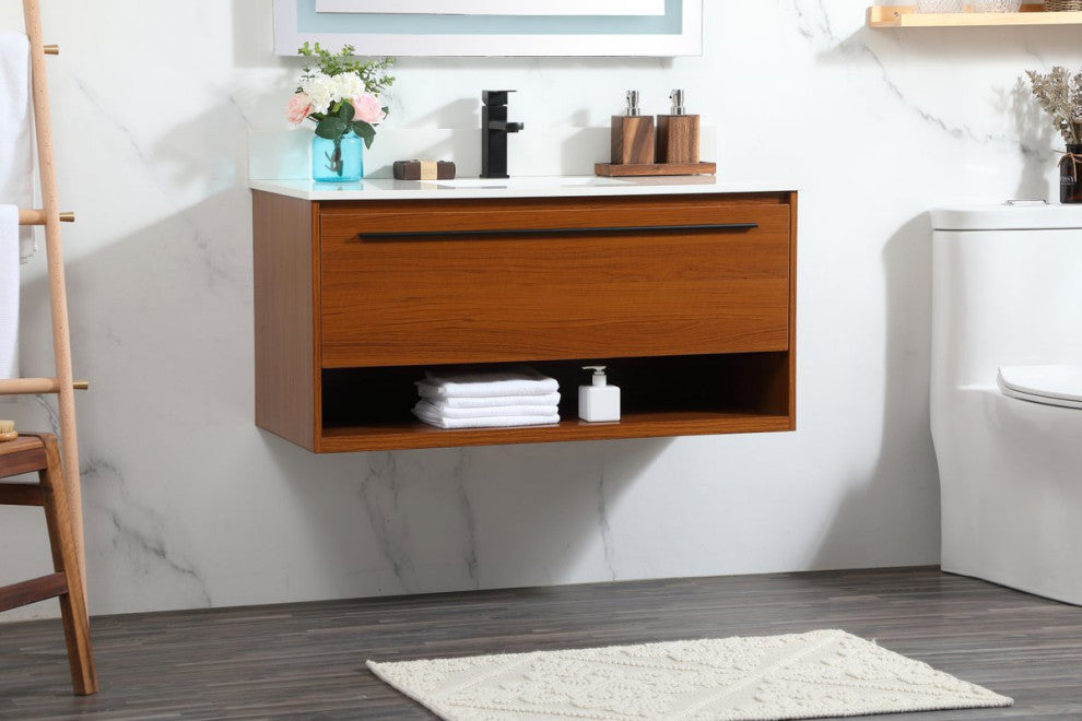 Elegant Decor Roman Bathroom Vanity Teak