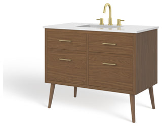 The Richmond Bathroom Vanity, Walnut, 42", Single Sink, Freestanding
