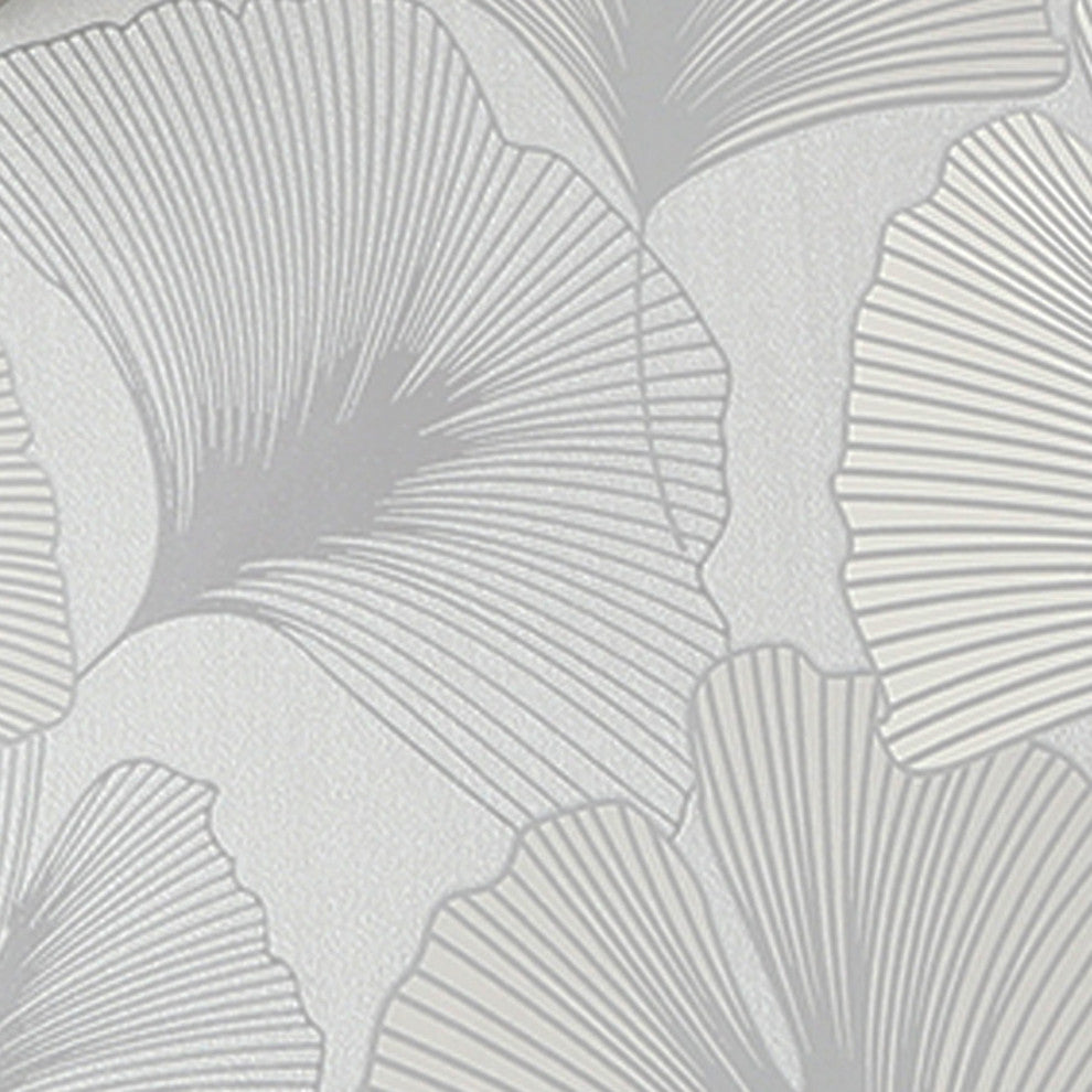 Ginkgo Leaves Silver Wallpaper