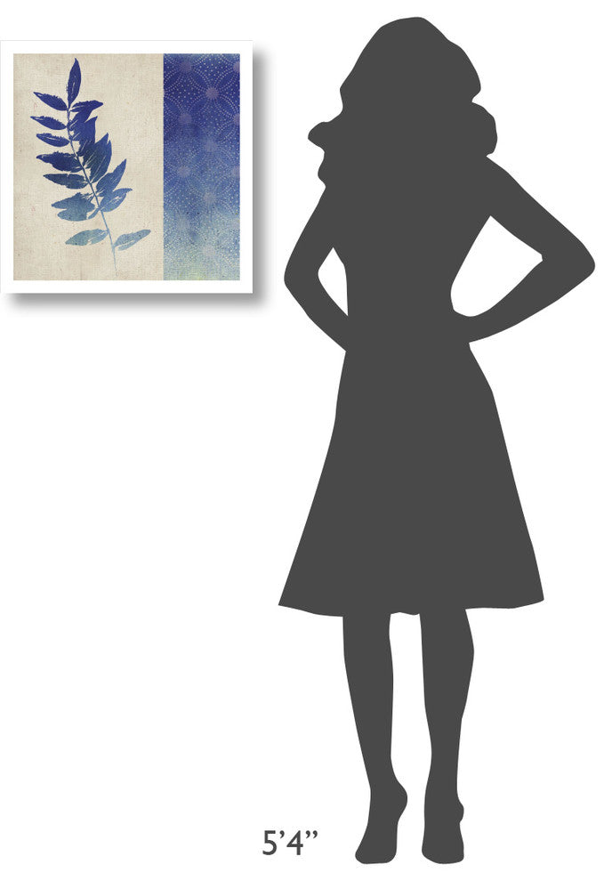"Indigo Leaves IV" Digital Paper Print by Studio Mousseau, 20"x20"