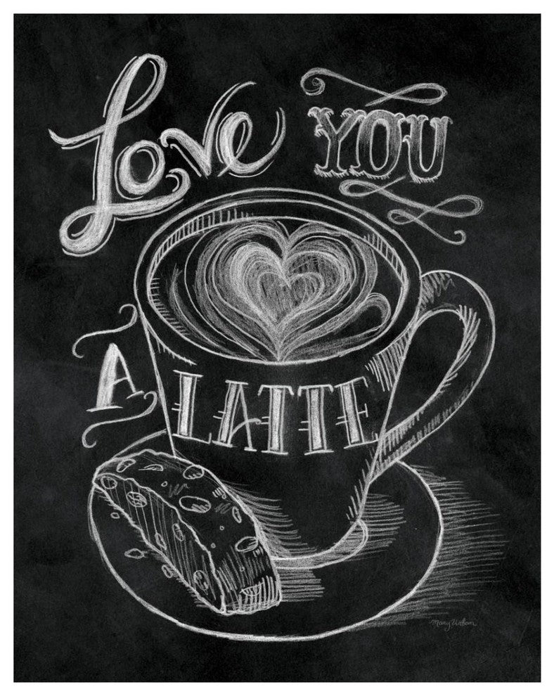 "Love You a Latte" Digital Paper Print by Mary Urban, 30"x37"