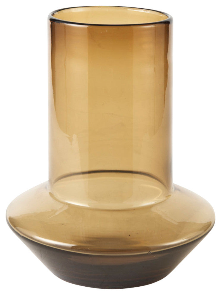 Amrita Gold And Brown Glass Vase, 10"