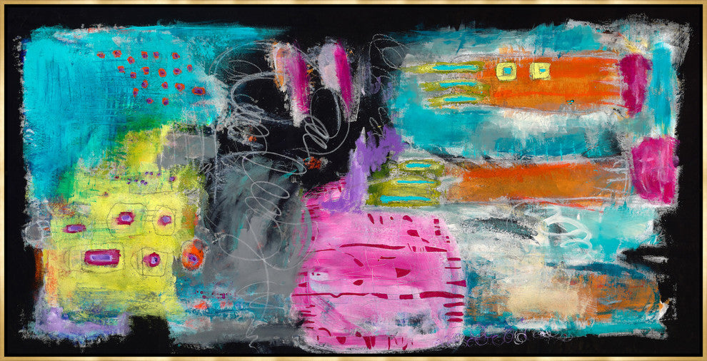 Night at Carnival, 81.25"x41.25", Gold Leaf Gallery Float