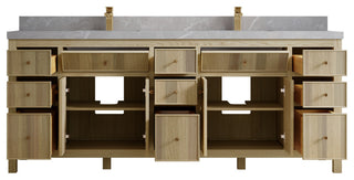 Sonoma Oak 84 Double Sink Bath Vanity with 2" Empira White Quartz