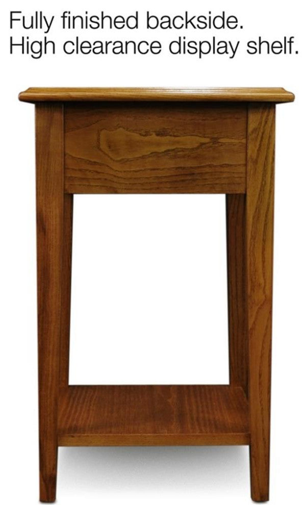 Leick Furniture Wood Shaker Square End Table in Medium Oak Finish