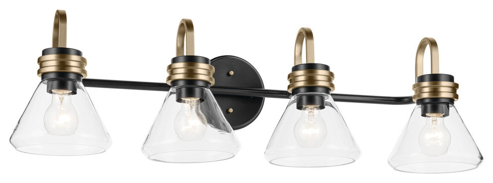 34" 4-Light Vanity Light With Clear Glass