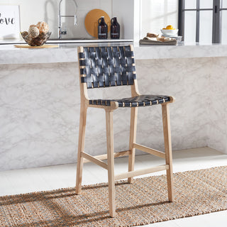 Safavieh Adah Leather Counter Stool, Black / Natural