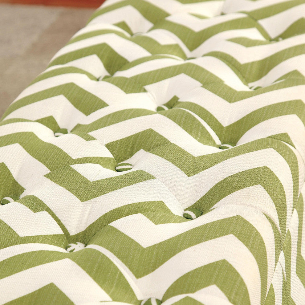 Furniture of America Laina Contemporary Fabric Storage Bench in Green