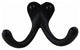 Double Wall Hook Black Wrought Iron Hat and Coat Hook - Set of 5