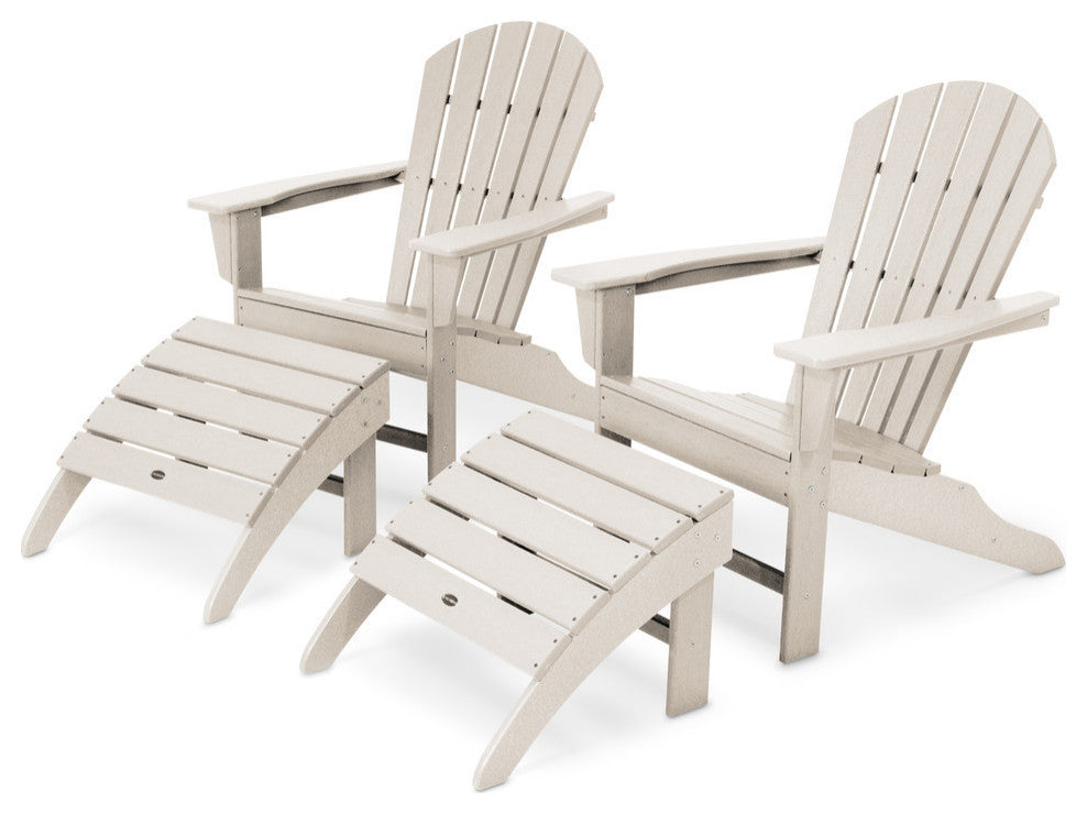 Polywood South Beach 4-Piece Adirondack Set, Sand
