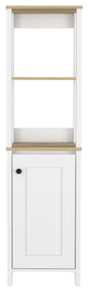 Linen Cabinet Jannes, Bathroom, Light Oak / White