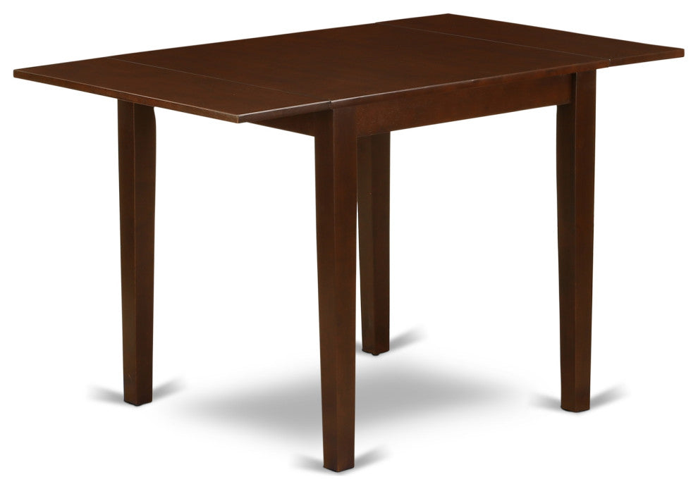 5Pc Dining Set - 4 Parson Chairs, Small Drop Leaf Table, Mahogany Finish