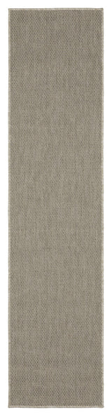 Cannes Solid Diamond Grey/Light Grey Indoor-Outdoor Area Rug Runner 1'10" x 7'6"