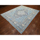 Light Blue, Hand Knotted Anatolian Village Inspired Wool Rug, 8'0"x9'6"